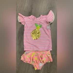 Girls 2-Piece Bathing Suit by Wetsuit Size 6X